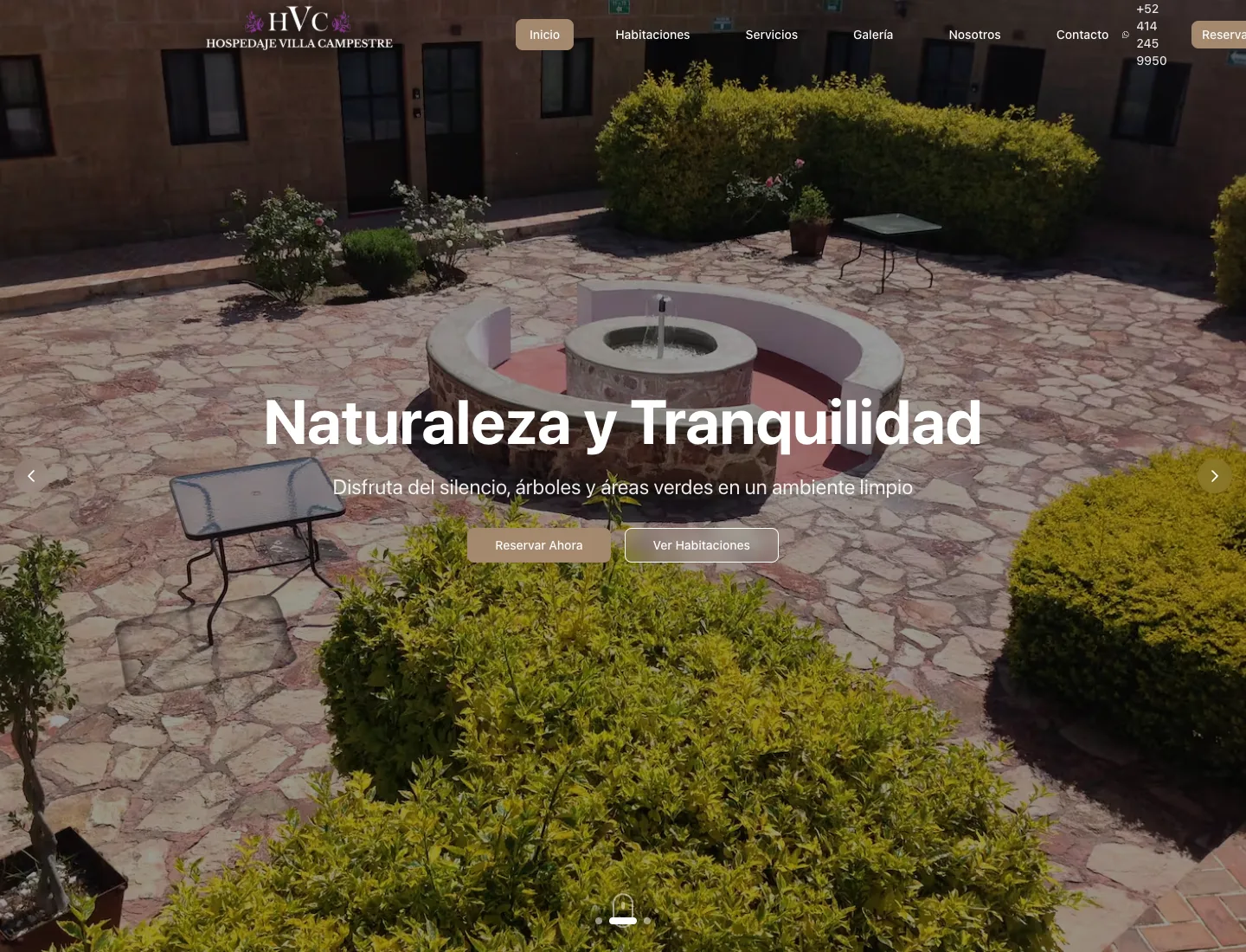Hospedaje Villa Campestre, portada del sitio